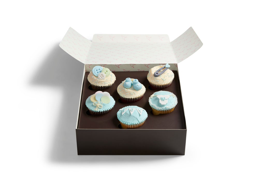 Blue Baby Shower Cupcake Selection Box